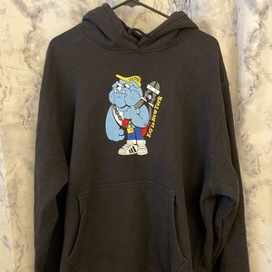 Adidas Black Hoodie with Cartoon Graphic
